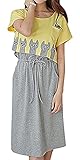 US & R、レディース2色キャップスリーブCat Print Belted Midi緩めるシフトドレス US サイズ: 8 カラー: イエロー