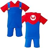 スーパーマリオ 天竺 半袖パジャマ 男の子 なりきり変身スーツ セットアップ Super Mario j-sr3923 80cm レッド