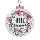 (ヘヴン・センズ) Heaven Sends 壁掛け Hello Sunshine ウォールデコレーション 飾り アート インテリア (12 x 13cm) (ホワイト)
