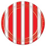 レッド&ホワイトストライププレート レッド 58046PK3