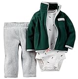 Carter's(カーターズ) ベビー フリースジャケット / ボディスーツ / ロングパンツ 3点セット (グリーン) Baby 3-Piece Set (12M(75))