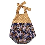 Baby Girl SeaトピックヒトデシェルSeaweedパターン夏バックレスホルターネックロンパース カラー: イエロー