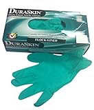 Liberty Glove & Safety 2018FL/M Duraskin Flocked Lined Nitrile Disposable Glove, Medium, Green (Pack