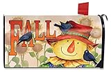 最後にFall Scarecrowメールボックスカバー秋Crows標準Briarwood Lane