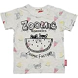 【本体綿100％】2017年 夏物 ZOOMIC ズーミック 天竺 透かしプリント 半袖Ｔシャツ ライトグレー◇95cm
