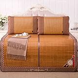 竹マットマット装飾1.8 * 2.0m折り畳みダブルマット夏ダブル竹マット (色 : Water mill seats)