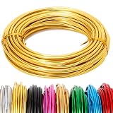 針金 ワイヤー 太さ3mm 全長10m アルミ線 盆栽 手芸用 工作用 園芸 (イエロー, 3.0mm*10m)