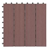 ジョイントタイル 並行溝付 ブラウン