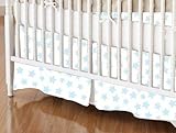 SheetWorld - Crib Skirt (28 x 52) - Pastel Blue Stars Woven - Made In USA by sheetworld