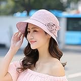 Hatrita-J 帽子の女薄い布帛帽子夏漁師帽日除け帽花鉢帽シルクハット母帽太陽帽 b