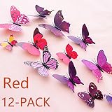 12-Pack Beautiful 3d Butterfly Wall Decals Removable Diy Home Decorations Art Decor Wall Stickers & 