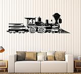 ビニールデカールトレイン蒸気機関車鉄道子供部屋壁ステッカー壁画( 083ig ) L 14.8 in X 45 in ブラック