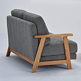 木製フレーム オーク材無垢のソファ 150cm 2Pソファ 北欧家具テイスト 2Pソファ カバーリングタイプ 北欧スタイル ナイスデザイン  完成品 セレクト商品 幅150 奥行86 高さ80 座面までの高さ42cm  MK (グレー)