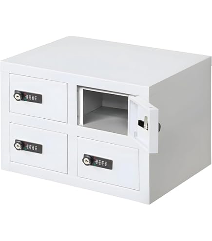 Amazon.co.jp: 貴重品ロッカー 小型 鍵付きダイヤル錠 4人用 ロッカー