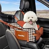 Aerlife 犬 ドライブボックス 助手席 犬 ドライブベッド ペット用 ドライブシート リード付き 飛び出し防止 小型犬 キャリーバッグ 折り畳み式 ペットカーシート クッション付き 犬猫 お出かけ 洗い可能 夏冬兼用 アウトドア BR