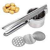 redleafjp ポテトマッシャー ポテトライサー ステンレス 手動式 絞り器 ハンドジューサー フルーツ野菜ジューサー 食品 ストレーナー 多機能 台所用品 多機能 三つディスク