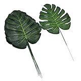 (ライチ) Lychee 12個セット モンステラ 造花 タートル竹の葉 グリーンリーフ ホーム オフィスインテリア 観葉植物 全長29.6cm