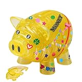 93ピースジグソーパズル ブタの貯金箱・イエロー