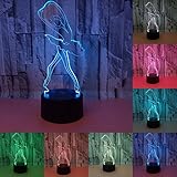 julitech 3d視覚クリエイティブLEDランプ3 W for Kids Night Lights新しいバレエ7色タッチスイッチコントロールアートライト夜のライト赤ちゃん子供大人のベビー寝室子供部