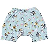 【本体綿100％】2018年 夏物 アンパンマンガール 天竺 女の子総柄 ３分丈モンキーパンツ Anpanman Girl サックス◇90cm