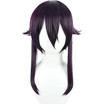 Amazon.co.jp: LAOBAO コスプレ ウィッグ 伊草ハルカ セミロング 濃紫 