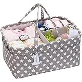 HinWO Baby Diaperキャディ3-compartment乳児保育Tote Storage Binポータブル車オーガナイザー新生児シャワーギフトバスケットwith Detachable Di