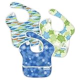 Bumkins(バンキンス) 　スーパービブ（食事用防水ビブ） 6~24ヶ月 3枚組　ボーイセット (ブルーグルーヴ・クロクス・タートル) [並行輸入品]