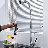 LESHP 水栓 キッチン用シングルレバー混合栓 台付ハンド 伸縮ノズル ホース引き出し機能付き