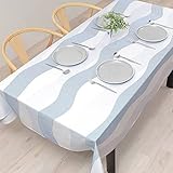 スタイルデコール(STYLE Decor) テーブルクロス 綿100% おしゃれ 長方形 北欧 142×210cm スタンダード マリン ブルー W4700120