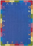 Joy Carpets Kid Essentials Early Childhood Rainbow Alphabet Rug Pastel 5'4 x 7'8 [並行輸入品]