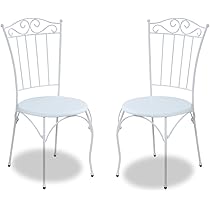 Amazon｜JKプラン カフェチェア 2脚セット 白 ホワイト アイアン