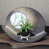 信楽焼　山草鉢　名月こけ玉 花器【ha-0053】　山草鉢用花器　山野草鉢　花瓶　花器　一輪挿し　花入　しがらき焼　陶器　焼き物　壷　インテリア　おしゃれ　オシャレ