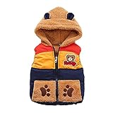 Cutelove　ベスト　ジャケット　フード付き アウターウェア　袖無し　ベルベット　コットン　綿　男の子　ボーイズ　女の子　ガールズ　ベビー　赤ちゃん　幼児　春　秋　冬　保温　防寒　クマ　可愛い　カ