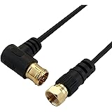 ホーリック 極細アンテナケーブル テレビ用 S-2.5C-FB同軸 1m 【4K8K放送(3224MHz)/BS/CS/地デジ/CATV 対応】 ブラック L字差込式/ネジ式コネクタ HAT10-249LSBK