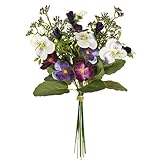 MAGIQ 東京堂 上質な造花  ミランダパンジーブーケ   ホワイトダークブルー FM000311-010