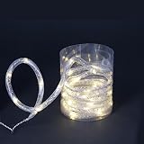 9.8 ' LED暖かいホワイトクリスマスロープライトwithシルバーメッシュ裏地