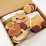 スプソリ 木のおもちゃ ベビーおもちゃギフト ◆よちよちセット動物くるまおもちゃとラトルセット◆