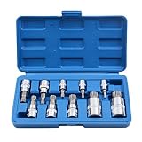 Goplus 10pc XZN 12 Point MM Triple Square Spline Bit Socket Set Tamper Proof by Goplus