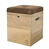 azi-azi 収納付チェア 革張りボックススツール AZ-778 ブラウン32×40.5