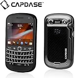 【ストラップホールつき】CAPDASE ドコモ BlackBerry Bold 9900 用 Soft Jacket Fuze, Clear/Solid Black ソフトジャケット フューズ ハイブリッド・ケース クリアー／ソリッド・ブラック (液晶保護シート 付属） SJBB9900-3FY1