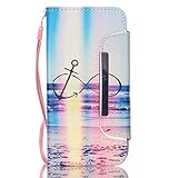 UNEXTATI Galaxy S6 ケース 手帳型ケース 2 in 1 高級PUレザー 耐衝撃 全面保護 Samsung Galaxy S6ケース カバー Case (ブルー, P4)