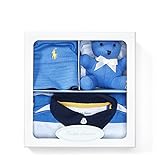 ラルフローレン　Ralphlauren ボーダーカバーオール、帽子、ぬいぐるみ　ギフトセット　9m(69-73cm) [並行輸入品]