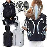 空調服ベスト 冷却服 快適ウェア 空調作業服 ファン付き作業着 遮熱 UVカット 熱中症対策 9枚羽強力ファン ３段階調整 USBケーブル付