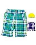 【子供服】 moujonjon (ムージョンジョン) カノコチェック柄プリント6分丈パンツ 80cm～130cm M35153