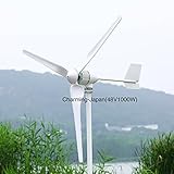 Charming Japan 1000W 風力発電キット　風力発電機　（微風向けコントローラー付き） 低風速　高発電　3ブレード　防水ウインド ボルト固定式（フランジ式） NSKベアリング　ソーラーパ