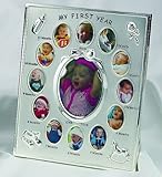 PEWTER FINISH BABYS FIRST 12 MONTHS FRAME - Picture Frame by Elegance Silver [並行輸入品]