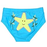 赤ちゃんの水泳トランク漫画再利用可能な水泳おむつ、青 L