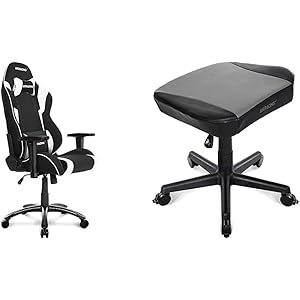 【セット買い】AKRACING ゲーミングチェア WOLF-WHITE 白 & オットマン フットレスト Grey グレ…