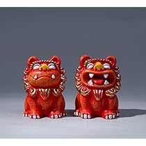 中国 清時代 洋彩 獅子 置物 共箱 送料込み250115 中国 清時代 洋