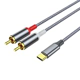 USB Type-C回転2 RCAオーディオライン、合金24 kメッキ携帯電話ロータスアダプタ接続増幅器 1m (Type-Cヘッドターン2 RCA公)。